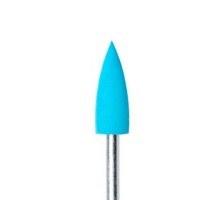 Насадка фреза Полировщик Конус голубой заострённый силиконовый, мягкий, 4 мм